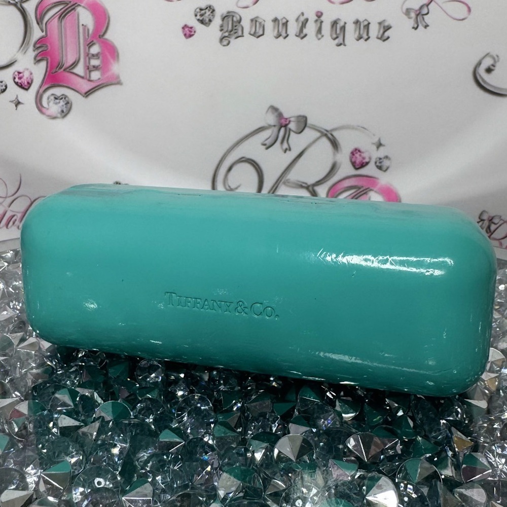 Tiffany & co glasses case sunglasses reading glasses blue turquoise cream inside